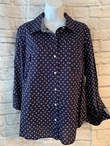 ⚓️Women’s Size Large Collared Button Down Shirt Tommy Hilfiger Nautical #220 - Picture 1 of 8