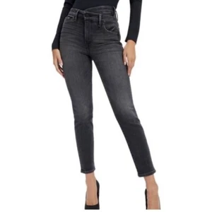 Good American Size 16 Black Jeans Crossover Waist Plus Size High Rise - Picture 1 of 12