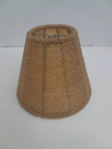 Vintage Perlen Glas Lampenschirm Clip auf Bronze 4,25" hoch 5,25" unten 2,5" oben - Bild 1 von 6