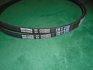 2 CT. BESTORQ A48 or 4L500 V-Belt, Classic Wrapped Rubber X3 V-Belt, Black, 50" - Picture 1 of 2