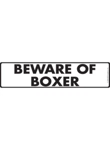 Beware of Boxer Exterior Rustproof Aluminum Dog Sign or Vinyl Sticker - 12" x 3" - Picture 1 of 3