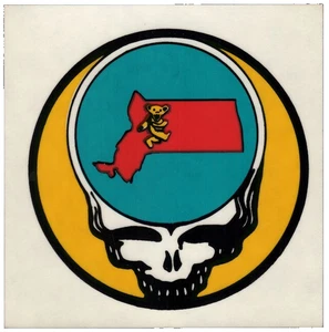 Grateful Dead Vintage Decal Sticker | Skeleton Skull Massachusetts State NOS - Picture 1 of 1