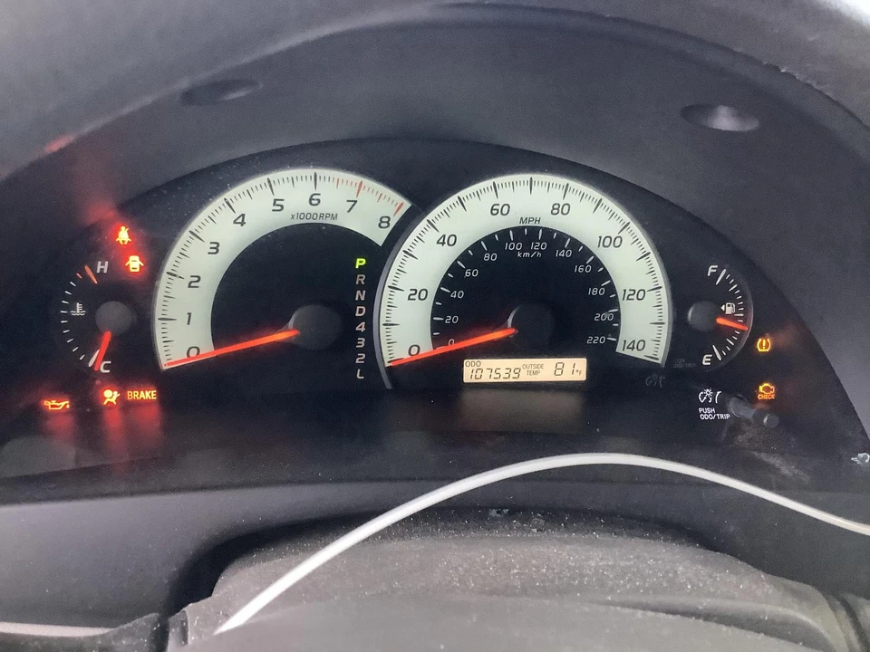 Used Speedometer Gauge fits: 2009 Toyota Camry cluster MPH VIN E 5th digit 2.4L - Image 1 of 4