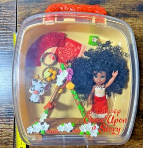 Disney Parks Moana Once Upon a Story Mini Doll Playset Moana & Pua EUC Maui TOY - Picture 1 of 5