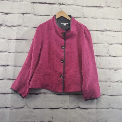 Chaqueta PENDLETON Mujer XL Blazer Botones Mezcla de Lino Manga Larga Rosa Foto 1 de 4