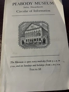 Vintage 1940’s Peabody Museum Circular of Information Brochure Has Some Wear - Bild 1 von 6