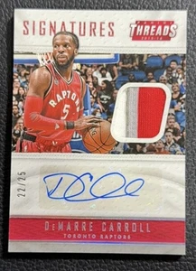 2015-16 Panini Threads DeMarre Carroll Patch Auto Raptors 22/25 - Picture 1 of 2