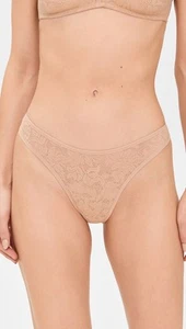 Eberjey Soft Stretch Recycled Lace Thong XS Sun kissed Nude Underwear Panties - Picture 1 of 5