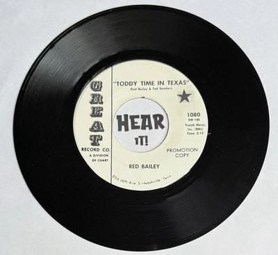 Obscure Country Honky Tonk 45 КРАСНЫЙ БЕЙЛИ Женат The / Toddy Time ОТЛИЧНОЕ промо - Изображение 1 из 2
