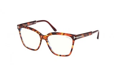 Armação de óculos de plástico Tom Ford TF5892-B 054 Havana/olho de gato vermelho 56-16-140 - Imagem 1 de 3