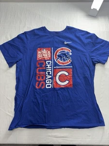 Nike Chicago Cubs 2016 World Series Shirt Men’s XXL Blue MLB Streetwear - Picture 1 of 8