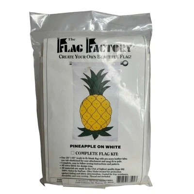The Flag Factory Style #63714 Kit Completo Bandera 28x49" Piña Sobre Blanco Foto 1 de 4