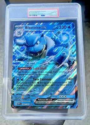2025 Pokemon 151 English Blooming Waters Blastoise ex 009/165 JUMBO Promo PSA 10 - Image 1 of 4
