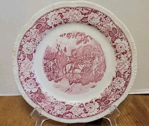 Historic America Homer Laughlin Red & White 10" plate GEORGE WASHINGTON Flaws - Picture 1 of 8