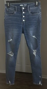 Old Navy Rockstar Super Skinny High-Rise Distressed Jeggings Size 14 Girls - Picture 1 of 4
