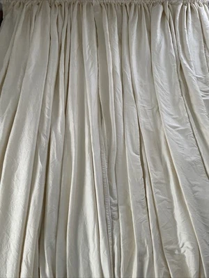 Pottery Barn Set of 2 Ivory SILK Pole top Or Pleat Drape panels Pair 102”X 90” L - Image 1 of 4