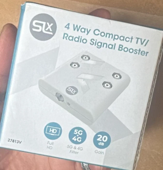 SLx TV Signal Booster Aerial Amplifier Integrated 4G & 5G Filter 4 Output New - Image 1 of 4