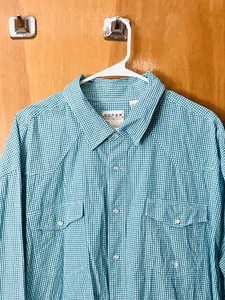 Roper Western Men’s 3XL Cotton Checkered Pearl Snap Button Down Shirt Vintage - Picture 1 of 11