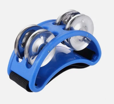 Fuß-Tamburin mit Metallklammern – Tamburin-Schuhe für Gitarre, Party und Fußschl - Bild 1 von 4