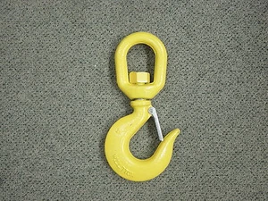 ALLOY G80 11 TON SWIVEL EYE HOIST HOOK W/ LATCH SHACKLE TOW CRANE LIFTING SLING - Bild 1 von 1