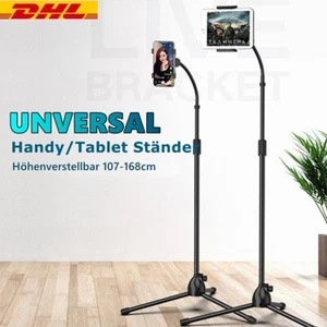 Tablet Halter Handy Ständer Stativ Halterung Smartphone Bodenständer Universal - Afbeelding 1 van 10