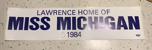 4 pegatinas parachoques Barbara Jean Crandall Ea Lawrence Mi Home of Miss Michigan 1984 - Imagen 1 de 6