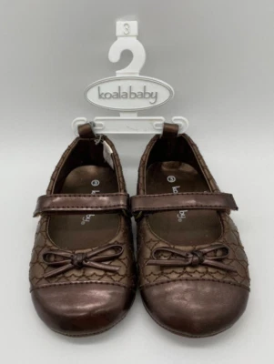 Koala Bebé Marrón Brillante Bebé Niñas Mary Jane's Talla 3 Nuevo Foto 1 de 4