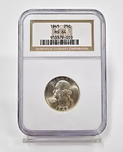 1945- Philadelphia Washington Quarter NGC Graded Uncirculated MS64 - Picture 1 of 4