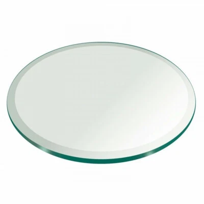 Round Glass Table Top 48" Beveled Polished Edge 1/4" Thick Tempered Glass