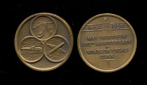 STATI UNITI 100° anniversario 1854-1954 Windsor Locks, medaglia Conn non circolata - Foto 1 di 1