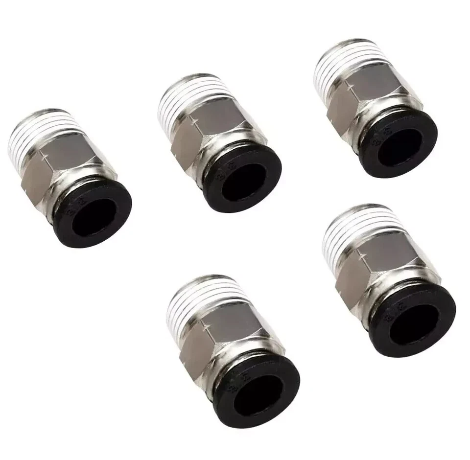 Pneumatic 3/8" OD Tube x 3/8 NPT Male Connector Air Push to Connect Fitting 5Pcs - Image 1 of 4