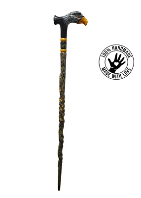Bastón, bastón, caña de madera tallado a mano AMERICAN EAGLE PERSONALIZADO Foto 1 de 4