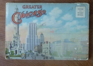 Tarjeta de carta Chicago Max Rigot 1933 Edgewater Beach Hotel nueva estación de tren Union - Imagen 1 de 4