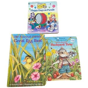 VTG children's board book lot Fuzzy Tail Friends Easter egg hunt Fluppy Dogs - Picture 1 of 20
