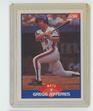 1989 SCORE GREGG JEFFERIES . NEW YORK METS #600