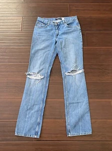 VTG Y2K Marc Jacobs Distressed Spider Web Print Denim Jeans 31"x 34" Sz 8 - Picture 1 of 13