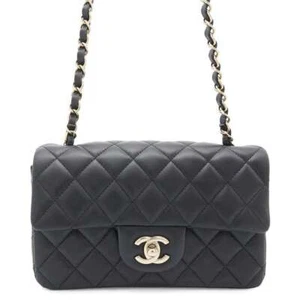 CHANEL Matelasse Mini Classic Handbag Size 20 Lambskin Black A69900 - Imagen 1 de 13