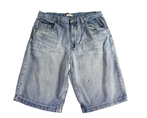 Vtg Men's 36 Route 66 Denim Blue Jean 12" Shorts Hight Rise Jorts Distressed - Picture 1 of 2