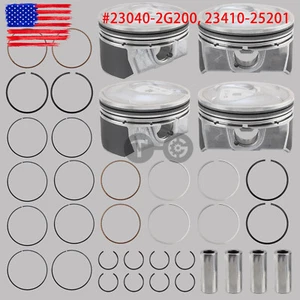 Engine Piston w/ Rings Kit For 2010-2019 Hyundai Sonata Kia Optima Sportage 2.4L - Picture 1 of 11