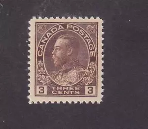 CANADA # 108c VF-MLH KGV 3cts BROWN ADMIRAL CAT VALUE $130 - Picture 1 of 1