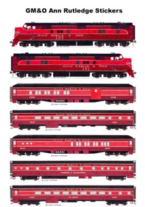 Gulf, Mobile & Ohio Ann Rutledge 7 individual Stickers Andy Fletcher - Picture 1 of 1