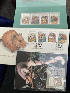 Animals of the high country Australia FDC 1990 and mint booklet 1 covers 1 phq s - Picture 1 of 1