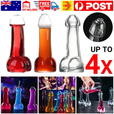 1-4x Penis Shaped Wine Glass Cup Party Bar Whiskey Cocktail Drink Night Party - image 1 of 4