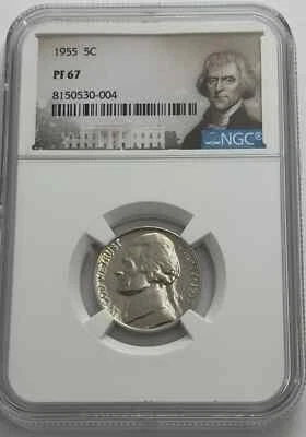 1955 Jefferson Nickel 5C NGC PF67 - Image 1 of 2