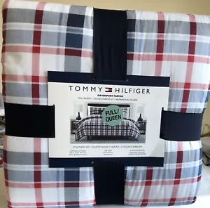 NWT Tommy Hilfiger Full/Queen 3-pieces Blue/White/Red 100% Cotton Comforter Set - Picture 1 of 7