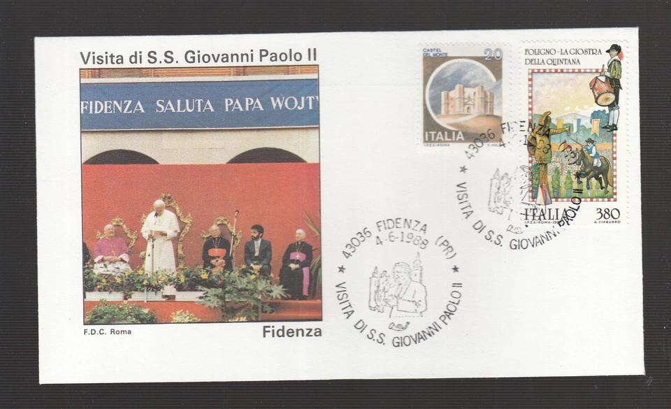 Vatican City 1988 beautiful travel document from Pope John Paul II in Fidenza - Image 1 of 1