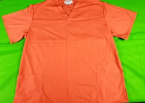 Natural Uniforms orange men's 2 front pocket scrub top size L - Picture 1 of 5