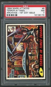1994 Topps Mars Attacks Archives - 1st Day Issue #08 Terror Times Square PSA 7 - Picture 1 of 4