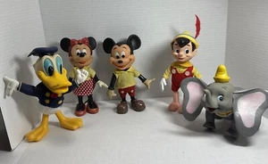 Bambole in vinile Topolino, Paperino, Dumbo, Pinocchio Walt Disney Productions anni '60 - Foto 1 di 24