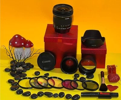 Canon EF-S 10-18mm 4.5-5.6 IS STM Lens Pro Kit W Filters Hood Case 2X wide angle - Image 1 of 4